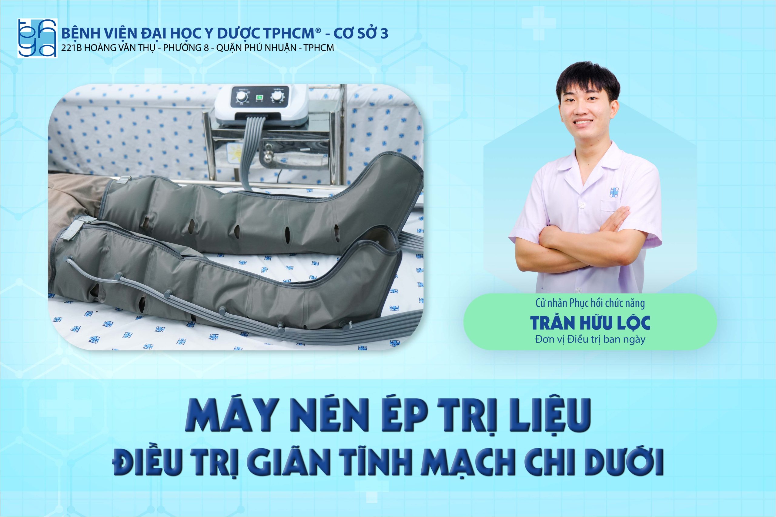 Điều trị giãn tĩnh mạch chi dưới bằng máy nén ép trị liệu