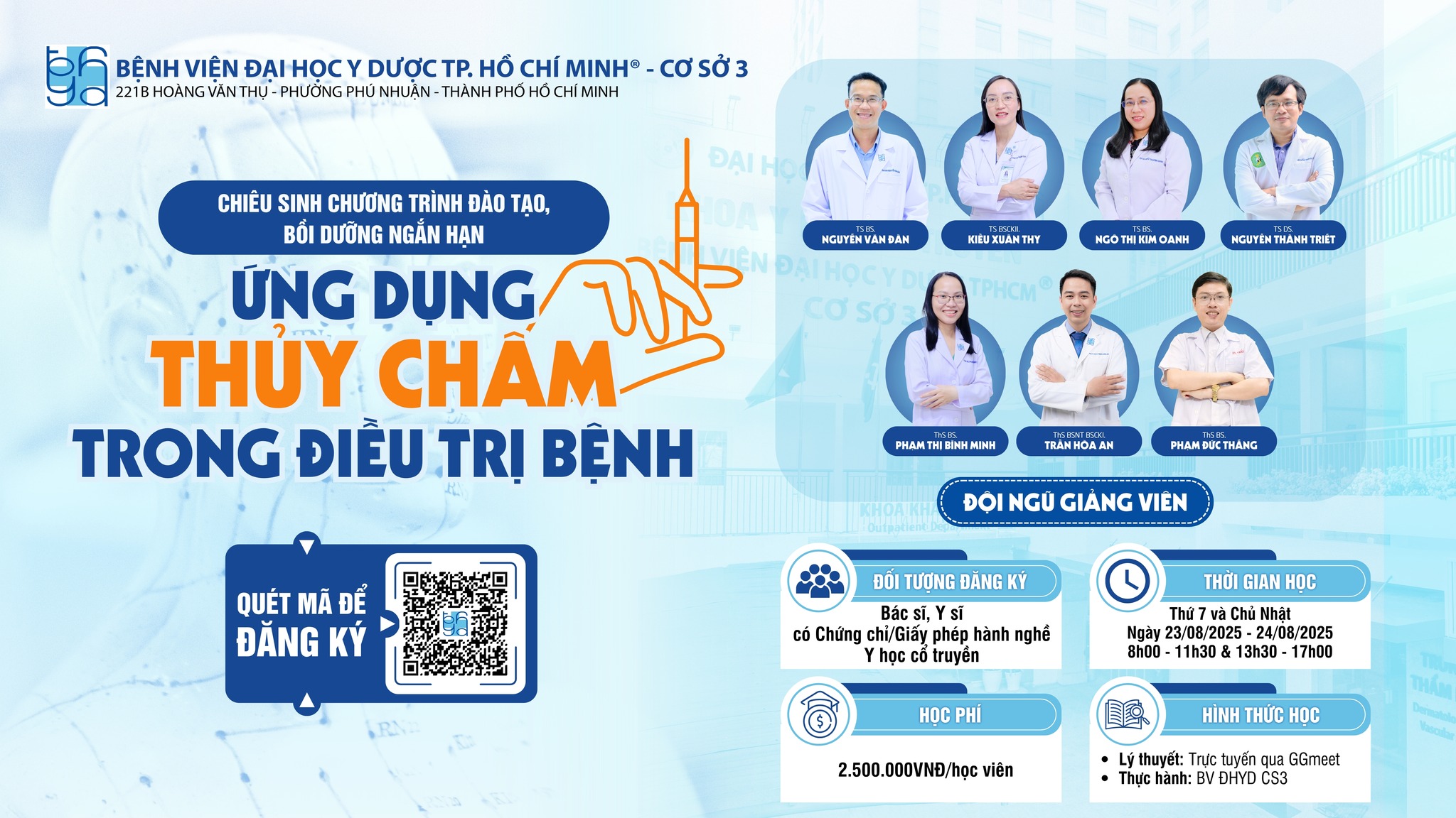 Chiêu sinh lớp Ứng dụng Thủy châm trong điều trị bệnh – Khóa 4/2025